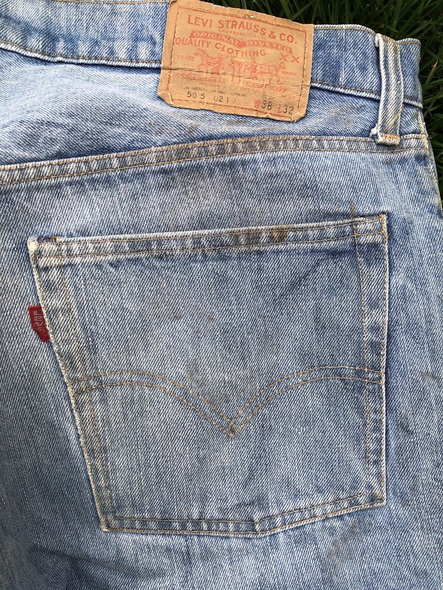 Vintage 1970's Levi's 505 Single Stitch Button Stamp #5