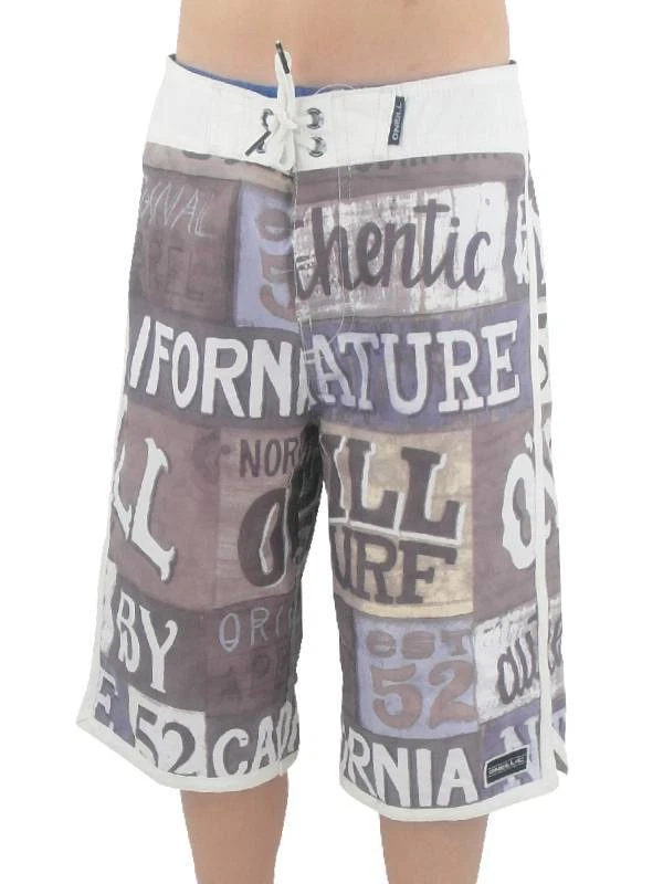 O Neill Boardshorts Swim Shorts Saloon White Braun Logo eBay