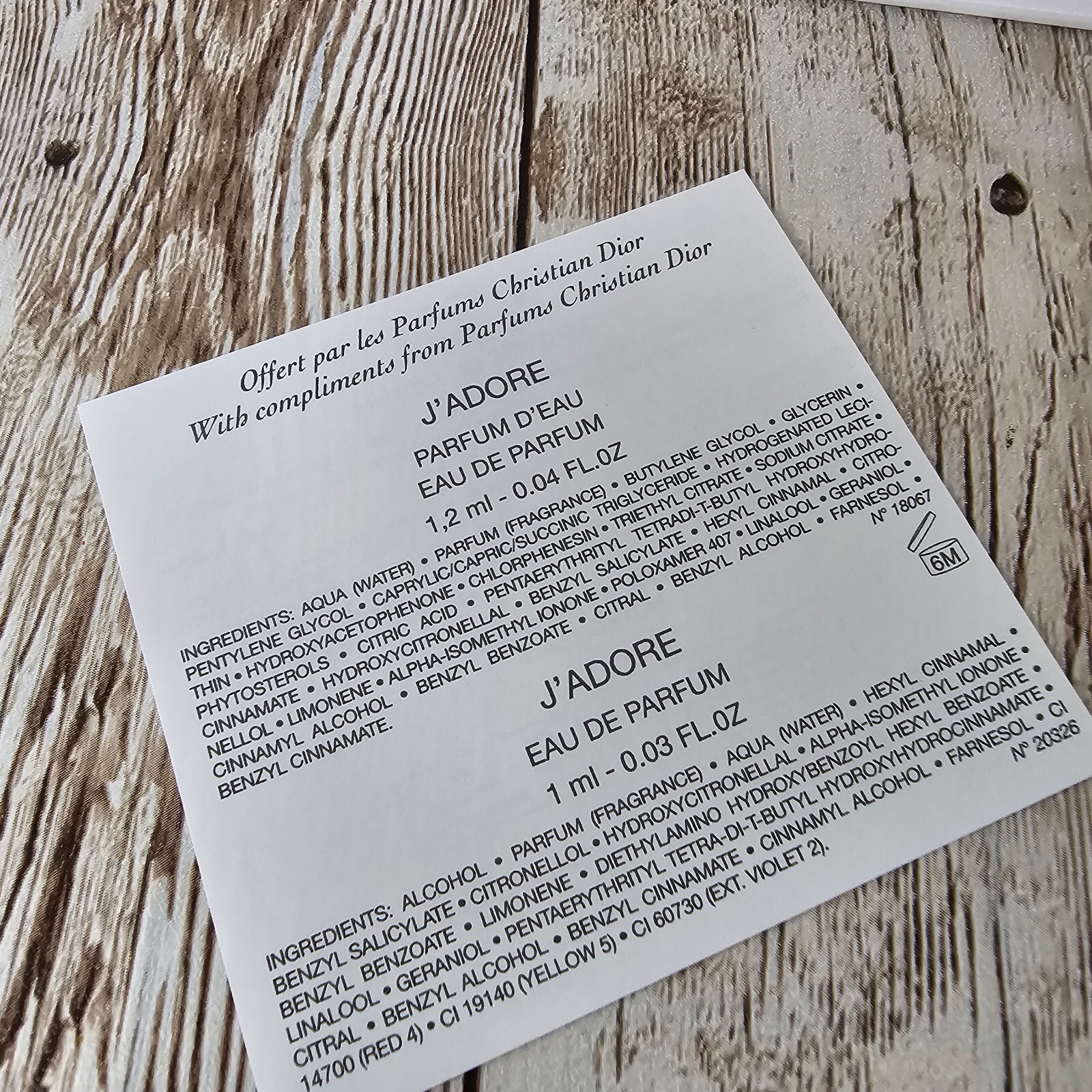 Dior J'adore Parfum D'Eau Women Sample Spray Perfume Set of 3