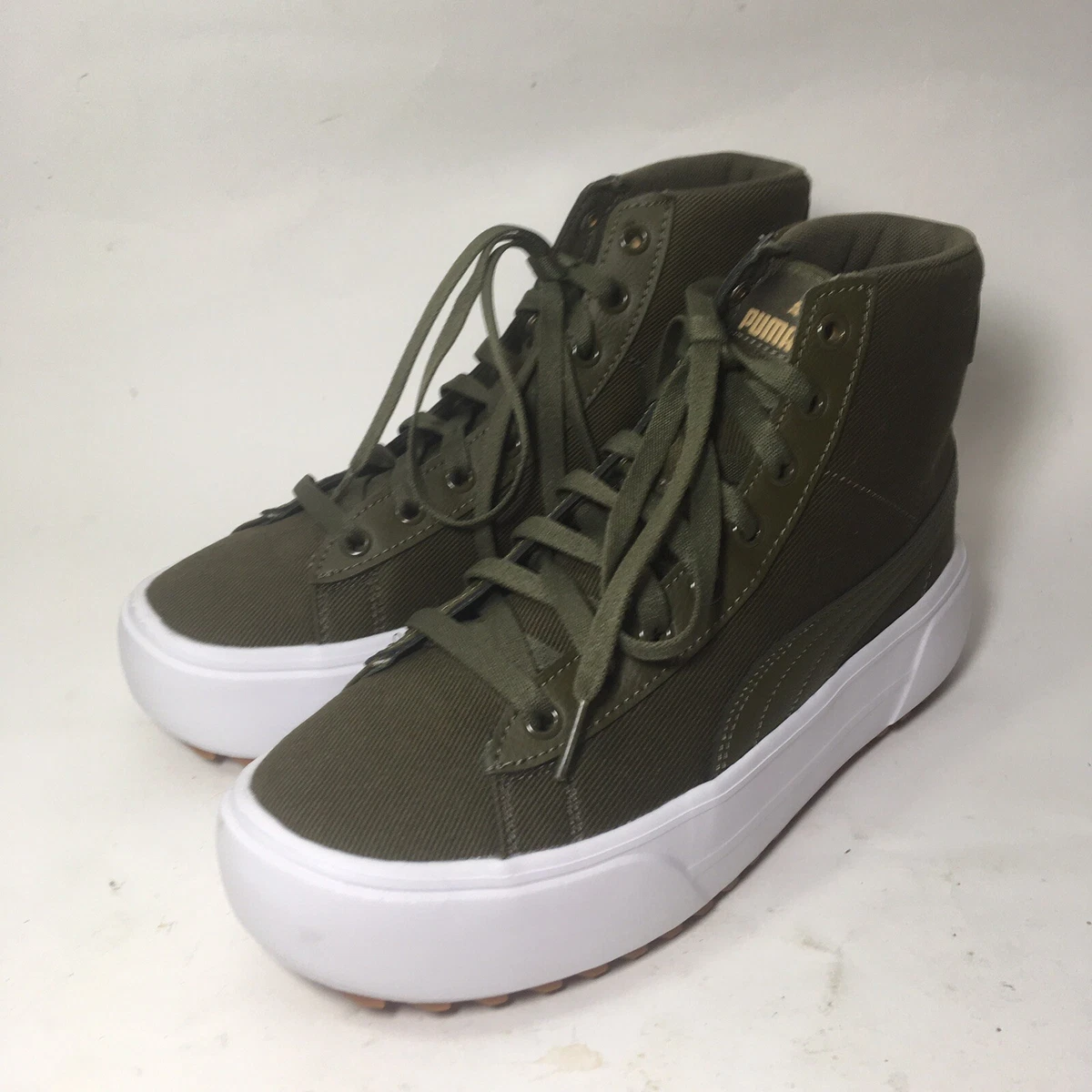 Puma green store platform shoes