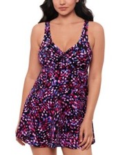Swim Solutions Size 18 Swim Dress Abstract Printed One-Piece New