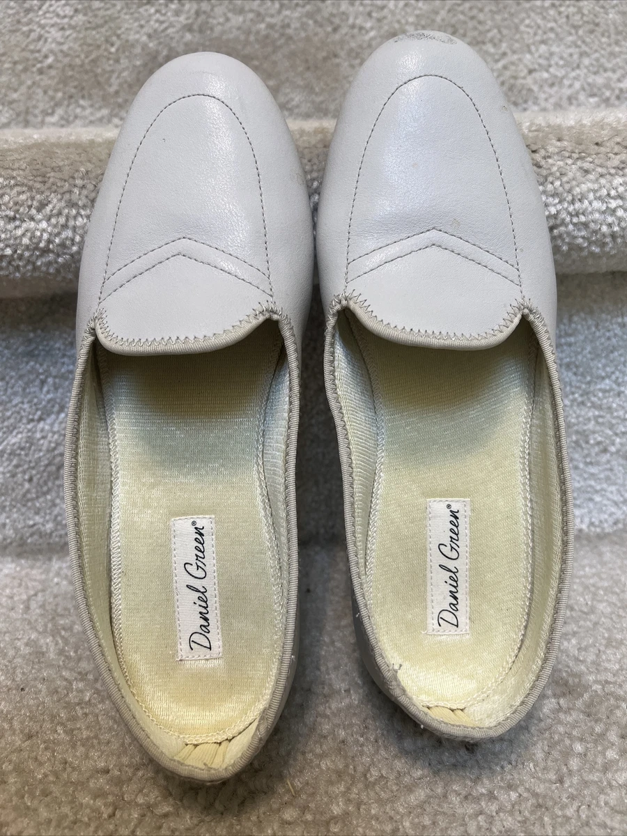 Daniel Green Meg Leather Slip On Loafer Slippers Women s 7.5 N