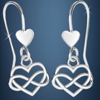Herz Unendlichkeit Ohrhaken Ohrringe 925 Sterling-Silber MäDchen Damen Unendlich