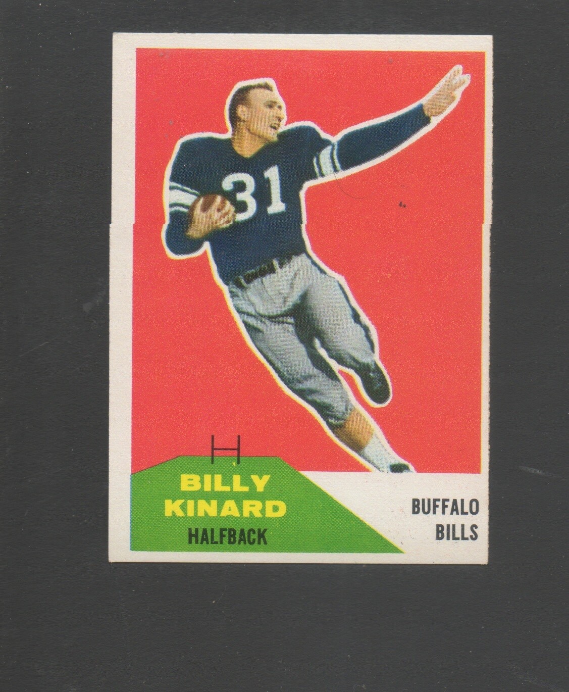 1960 Fleer Football Card #51 Billy Kinard-Buffalo Bills Ex Mint Card | eBay