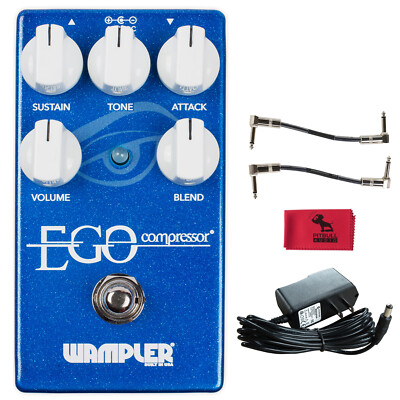 新品 Wampler Pedals Ego Compressor ワンプラー Wampler Ego Compressor Pedal w/ Power Supply, Patch Cables & Cloth