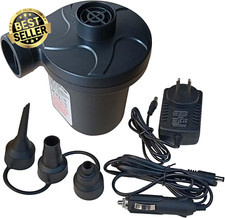 Electric Air Pump for Air Mattress Inflatables Pool Floats Bed Boat w/ 3 Nozzles