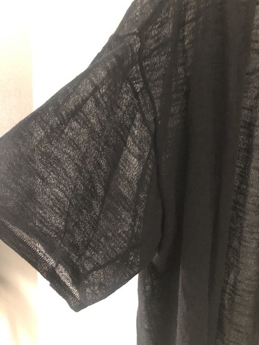 Catherines Black Open Front L.Weight S/S Cardigan 3X 26/28W Plus Rayon Nylon BL - Picture 8 of 12