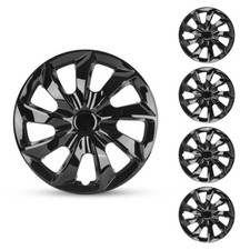15 Set Of 4 Black Wheel Covers Snap On Full Hub Caps Fit R15 Tire Steel Rim