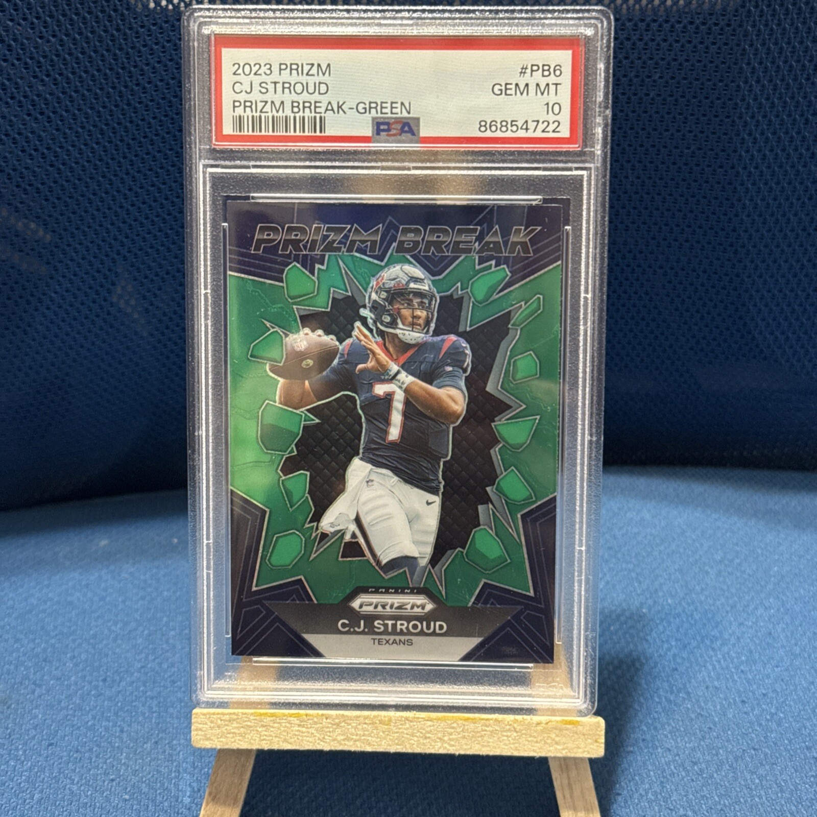 2023 C.J. STROUD Rookie Prizm Break Green HOLO PSA 10 Gem Mint Texans QB RC #PB6
