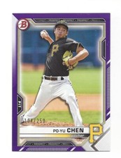PO-YU CHEN 2021 BOWMAN DRAFT PURPLE PAPER #104/250 PITTSBURGH PIRATES D005