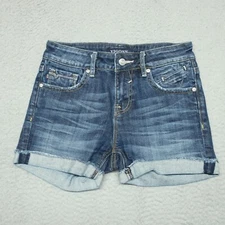 Vigoss Shorts Women 26 Blue The Thompson Distressed Cotton Jeans RN110712