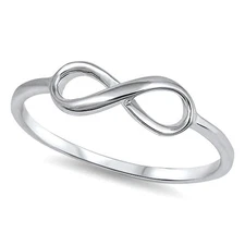Infinity Sign Ring Sterling Silver 925 Face Height 5 mm Weight 1 gram Size 4