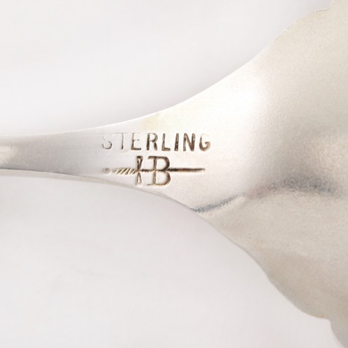 BLACKINTON STERLING SILVER GILT & ENAMEL SUGAR SPOON FLORALS 20TH ANNIVERSARY - Picture 5 of 5