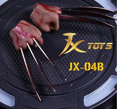 1//6 Wolverine Logan Metal Claw Blood Hands Realistic Hair For Hot Toys ❶USA❶