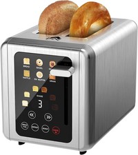 2 Slice Toaster, Touchscreen &  Independent Control Panel, 5 Basic