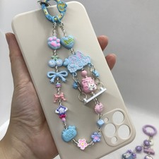 DIY Beaded Phone Charm Wristlet Bracelet String Strap Bag Charm Gift Cute