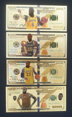 LeBron James Basketball Gold Foil Notes Set of FOUR (4) FREE SHIP! + CERTIFICATE
