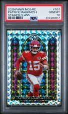 2020 PANINI MOSAIC STAINED GLASS SG1 PATRICK MAHOMES II PSA 10