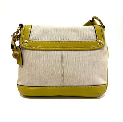 RARE COACH Y2K LEGACY CANVAS CITRINE LEATHER TRIM ALI SLIM FLAP