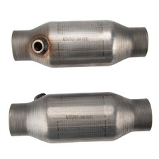 2 Pcs Universal 2.5 Inlet Outlet High Flow Catalytic Converter Wo2 Port 410250 2 Pcs Universal 2.5 Inlet Outlet High Flow Catalytic Converter Wo2 Port 410250