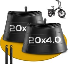 2 Pack 20 x 4.0 Fat Tire Tube Schrader Valve, Puncture Proof Bike 20", black