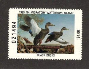 NEW HAMPSHIRE STATE DUCK  -  SCOTT# 7  -   MINT NEVER HINGED   -   SCV: $11.00