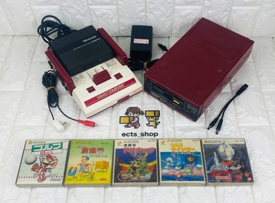 Nintendo HVC-001 HVC-022 Famicom & Disk System Bundle 5 Games Tested Japan #DS0B