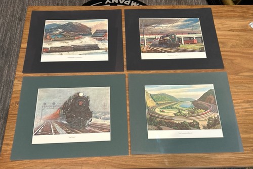 Vintage PRR Prints Portfolio of Trains Set of 4 Pennsylvania Railroad 16x20