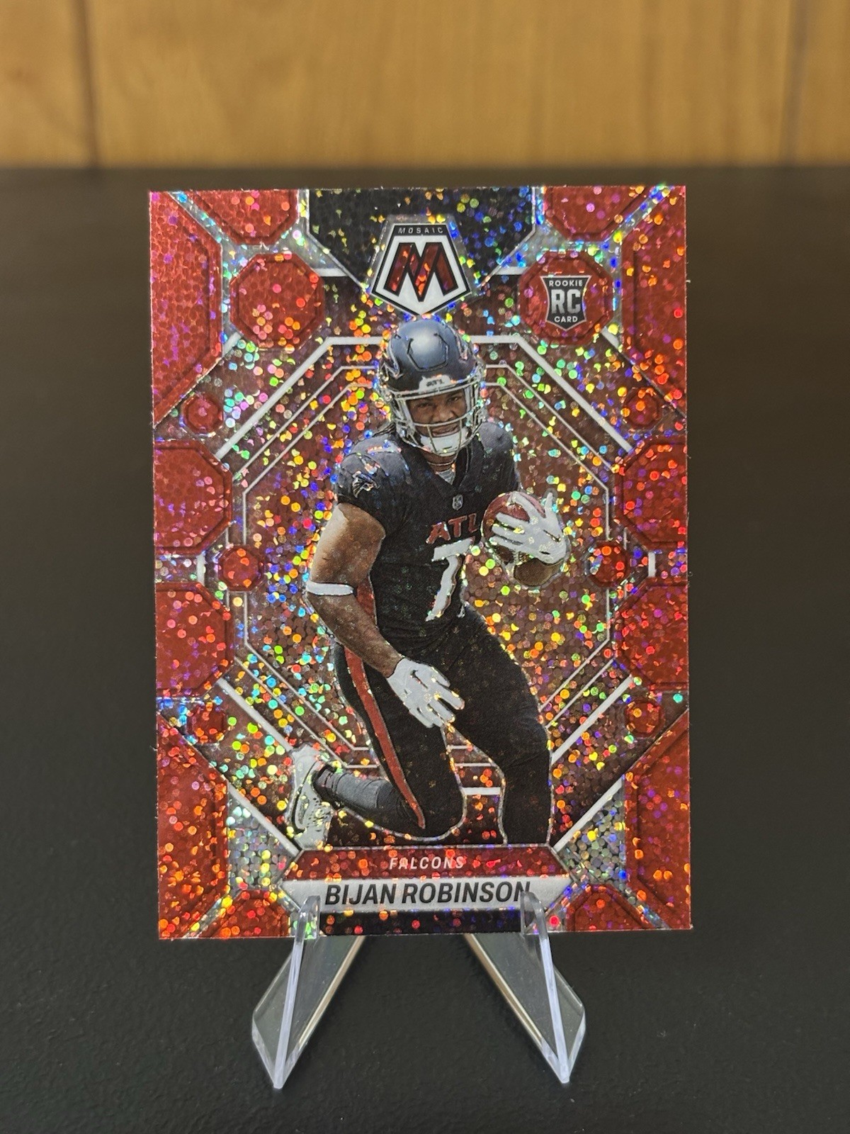 2023 Panini Mosaic Prizm - Red Sparkle Prizm #284 Bijan Robinson (RC) Falcons