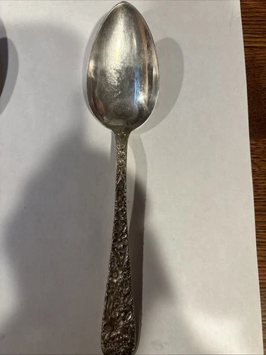 S. KIRK & SON "REPOUSSE" STERLING SILVER SERVING SPOON