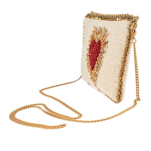 Mary Frances Heart Burst Perle Bandoulière Téléphone Portable Sac Pochette Nouveauté Eveni... - Photo 4 sur 6
