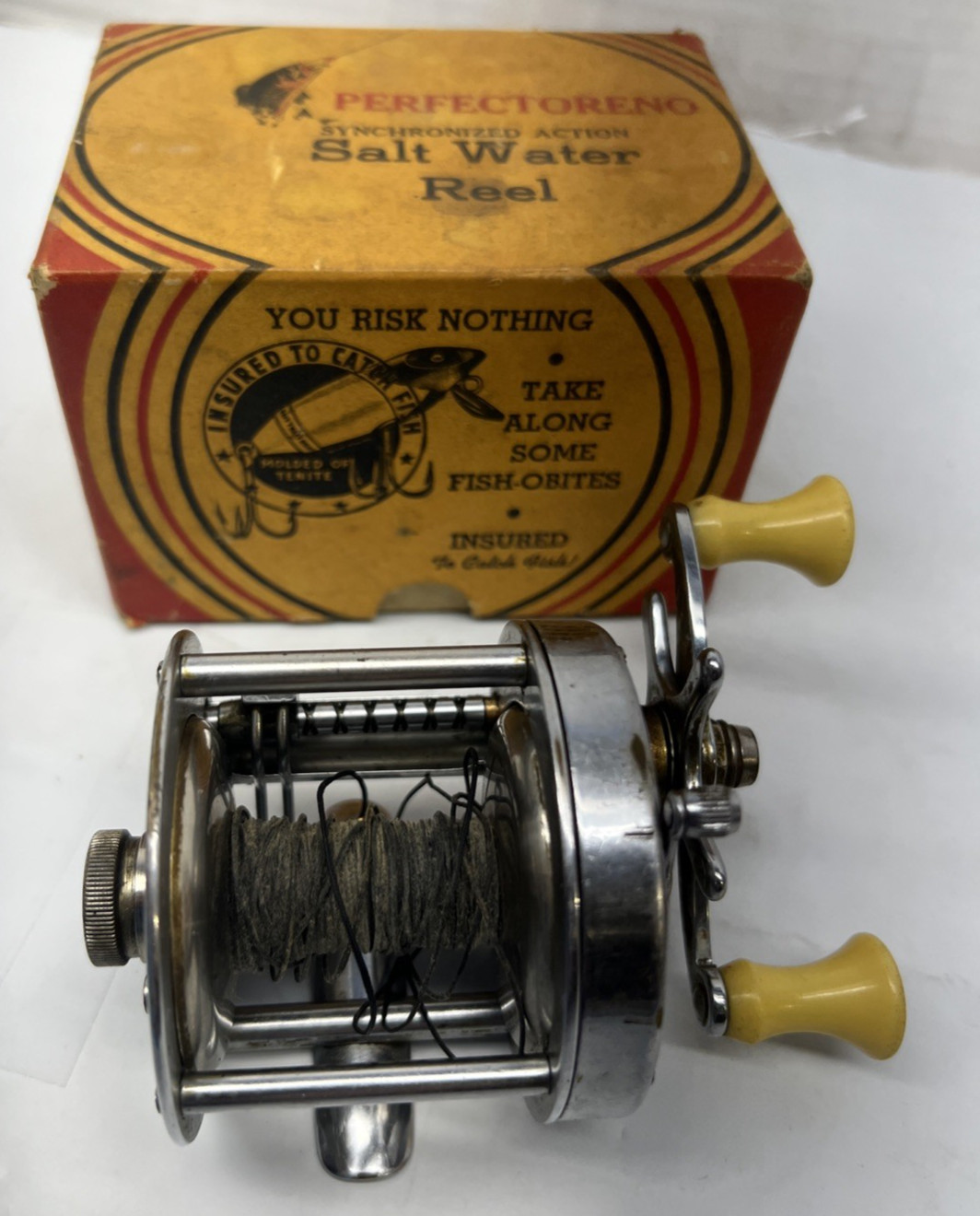 Vintage Salt Water Reel Perfectoreno Bait Caster with Original Box No 850 USA