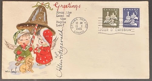 Canada #443-4 FDC 1965 Beautiful hand drawn hand painted cachet by WH. Horne; *d