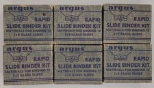 LOT of 6 Argus 135 Rapid 2x2 Glass Slide Binder Kits: Masks, Mounts, Slides VTG
