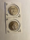 Lot Of 2 1952 /1962 D Franklin Half Dollar Circulated 90% Silver 50c Fine