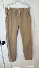 Marine Layer Saturday Slim Straight Twill Pant Tan Organic Cotton Medium Khaki