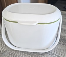 Addis 2.5L Kitchen Compost Caddy Bin White/Green Food Waste Recycling Bucket
