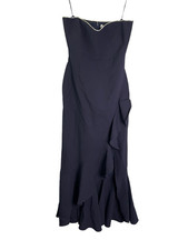 Likely SHANNON GOWN Asymmetrical Hem Ruffle Dress in Navy NWT Size 6