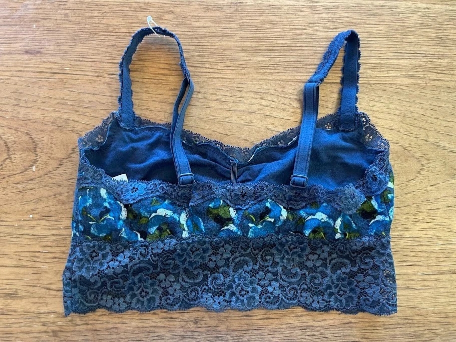 Bralette SOMA Azul Floral Encaje PEQUEÑO Inalámbrico Sin Forro Encaje ¡NUEVO! Foto 2 de 2