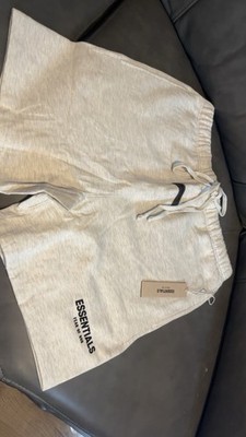 Essentials Fear of God Men's Light Gray Sweat Shorts Drawstring Pockets