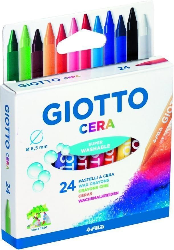 Giotto Pastelli a Cera in astuccio da 24 colori assortiti