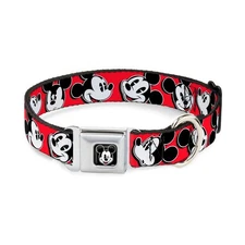 Buckle-Down Seatbelt Buckle Dog Collar - Mickey Mouse Expressions R... Fast Ship