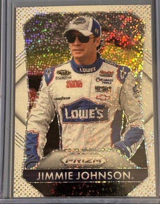 2025 Prizm Racing Jimmie Johnson Throwback White Sparkle Prizm Parallel SSP 