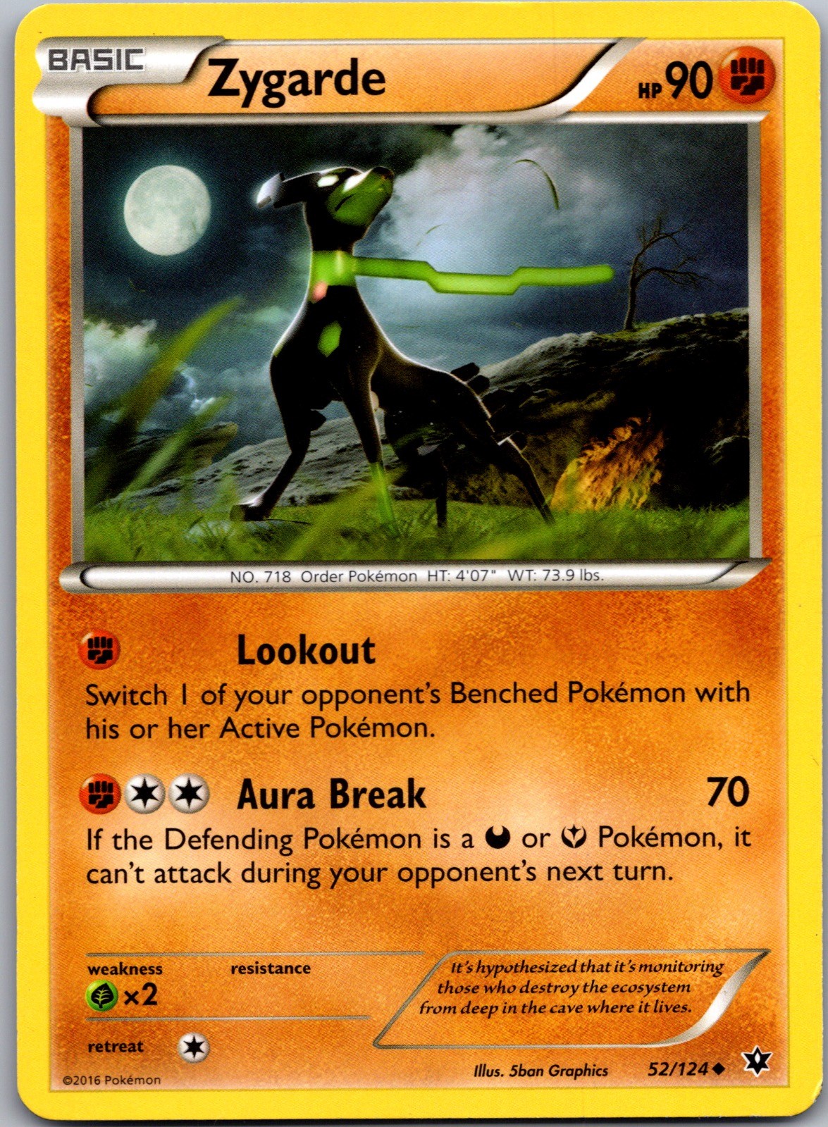 Zygarde 52/124 Uncommon Fates Collide Pokemon Near Mint