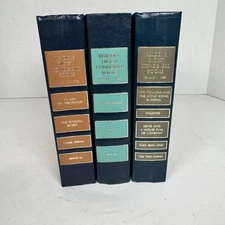 Vintage Decorative Books Set of 3 Reader’s Digest Marbled Covers Navy Book Stack