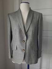 VTG Brioni La Donna Blazer Jacket Custom Houndstooth Italy Silk Wool
