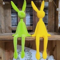 2 X Flock Hase Figur Kantenhocker 28Cm Osterdeko Dekoration Osterdeko Osterhase