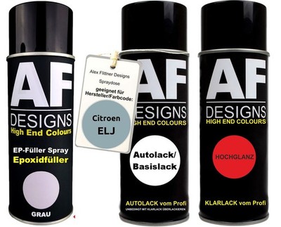 Epoxid Spraydose Set für Citroen ELJ Bleu Cascade Metallic Spraydose EP Grundier