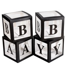 Baby Boxes with Letters Transparent Decorations for Gender Reveal, Birthday