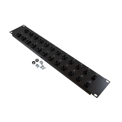 NavePoint 2U (3.5") 19 Inch Panel with 24 Cat6 Couplers